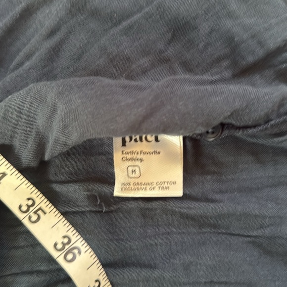 Pact Dress Womens sz M Blue Sleeveless Button Front Mini Organic Cotton Gauze - Picture 9 of 9